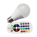 Bec LED - 6W E27 A60 RGB + alb rece cu telecomanda